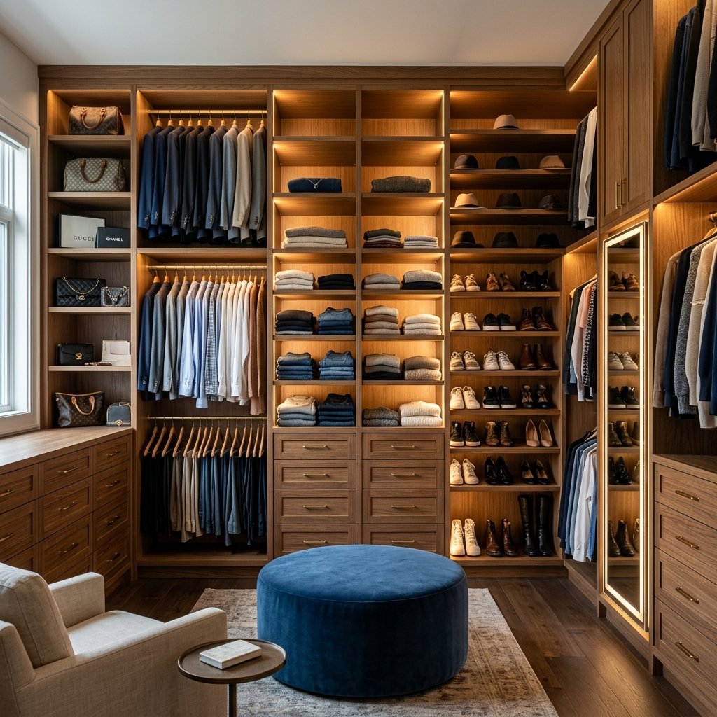 Custom Fitted Walk-in Closet Cabinetry